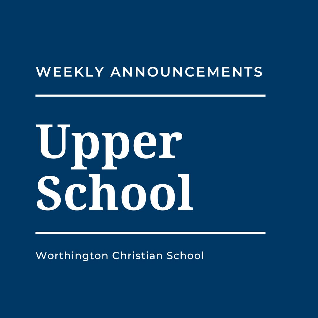 Upper School Announcements